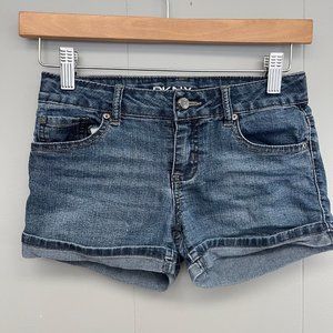 DKNY Hipster Folded Cuff Womens Denim Jean‎ Shorts Size 10